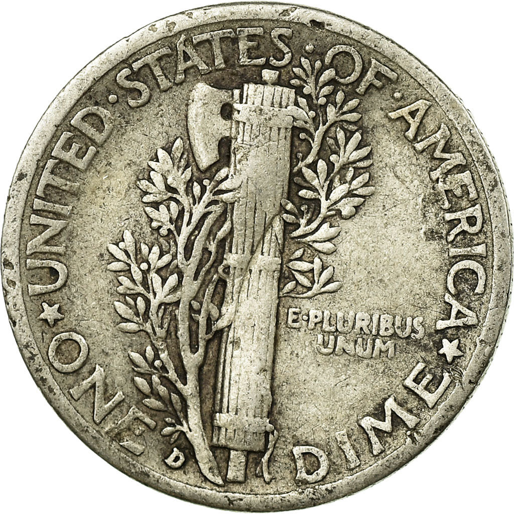 Monnaie, États-Unis, Mercury Dime, Dime, 1942, U.S. Mint, Denver, TB+, Argent