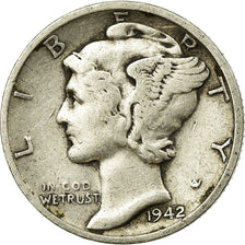 Coin, United States, Mercury Dime, Dime, 1942, U.S. Mint, San Francisco