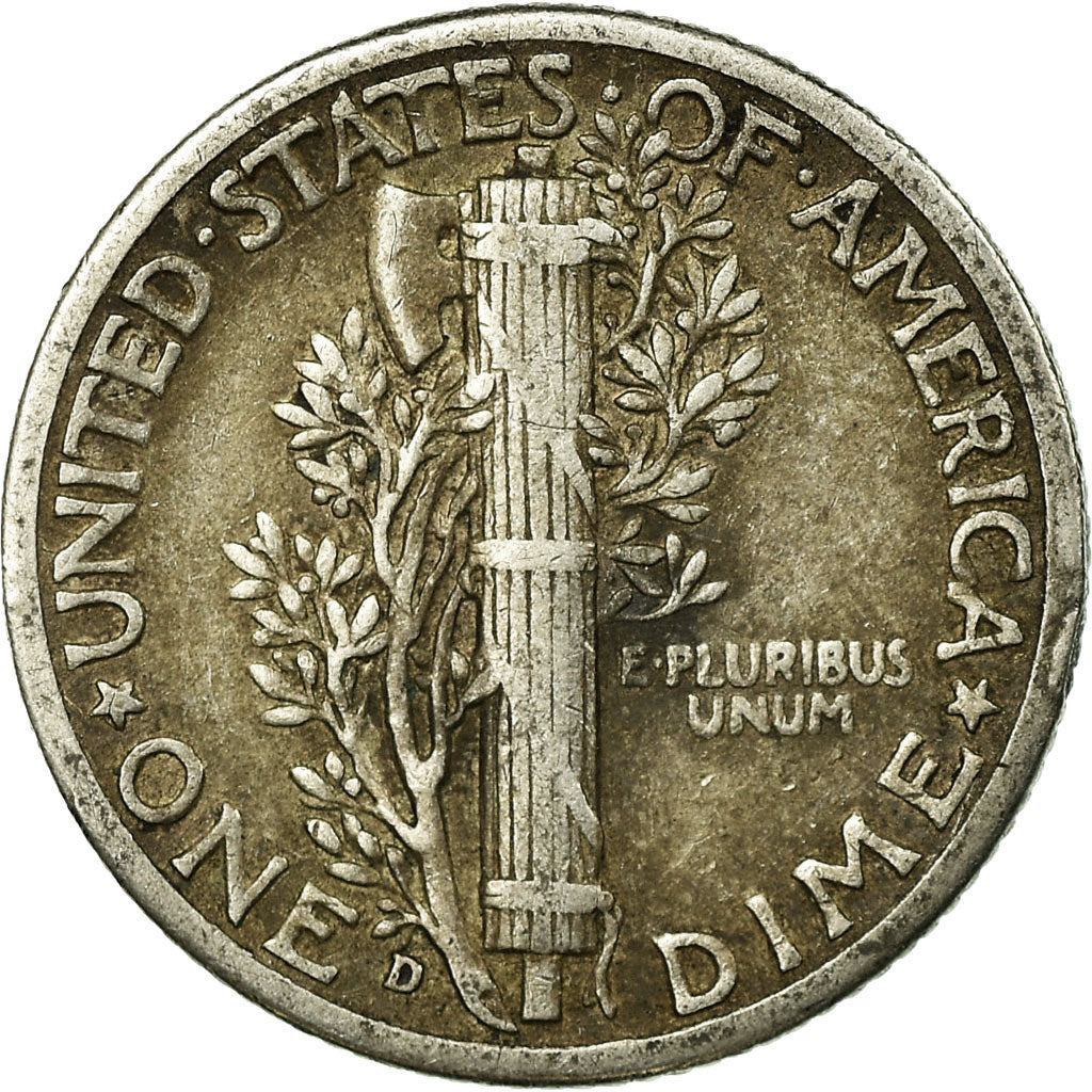 Coin, United States, Mercury Dime, Dime, 1943, U.S. Mint, Denver, F(12-15)
