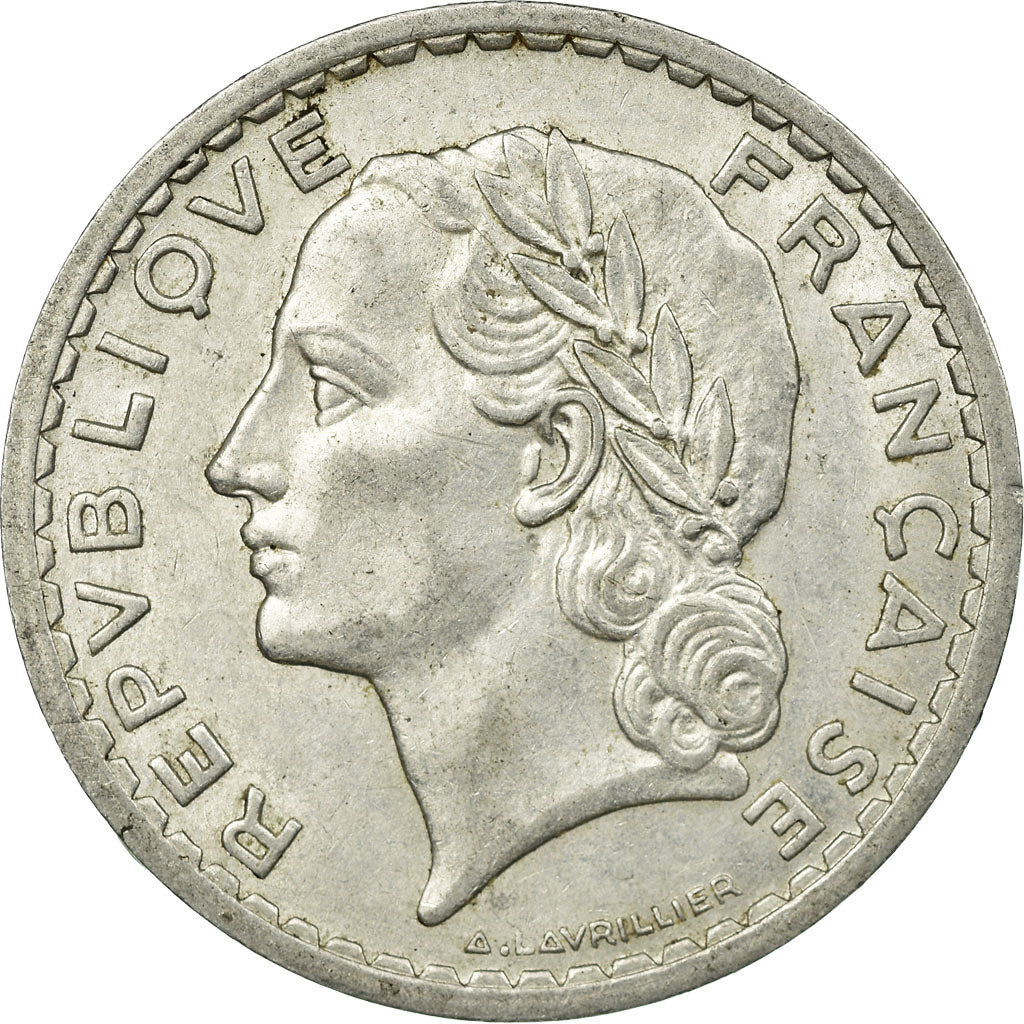 Moneta, Francia, Lavrillier, 5 Francs, 1946, Castelsarrasin, BB, Alluminio