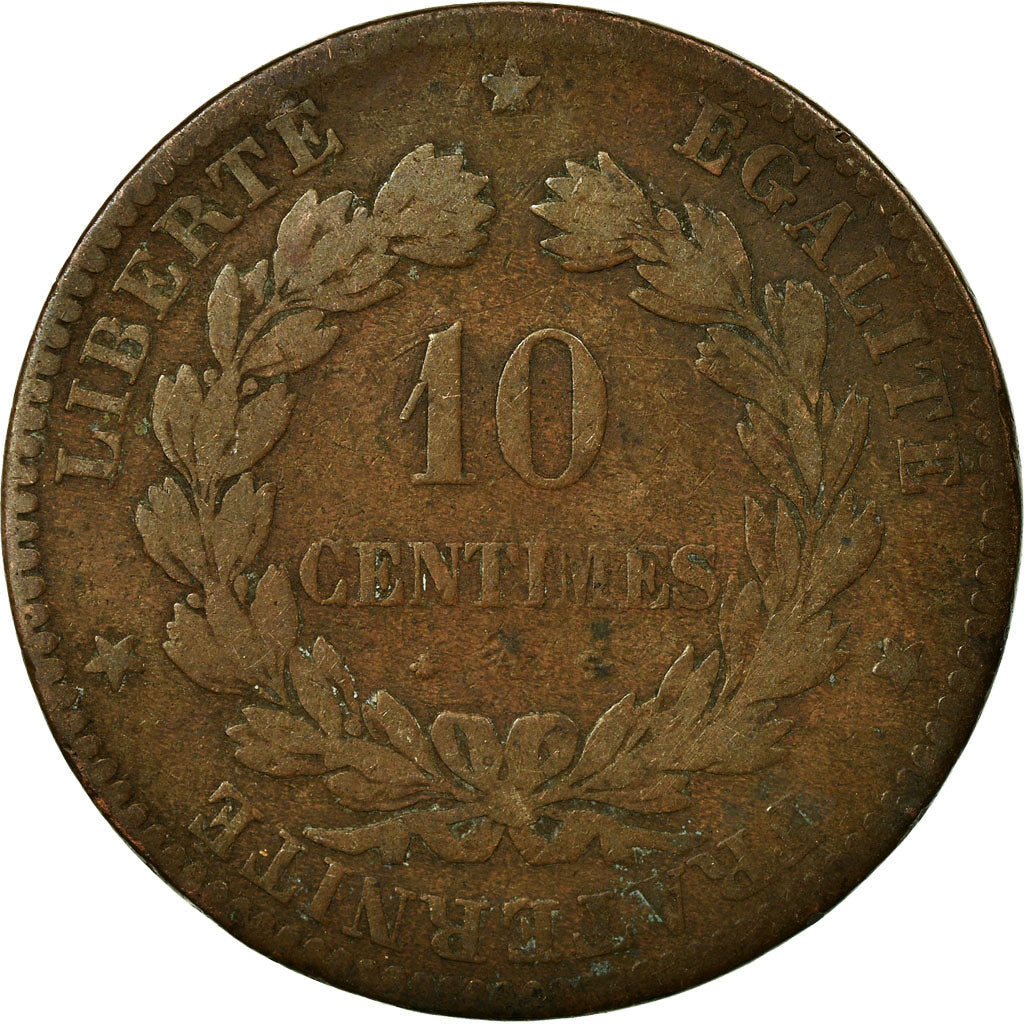 Münze, Frankreich, Cérès, 10 Centimes, 1870, Paris, S+, Bronze, KM:815.1