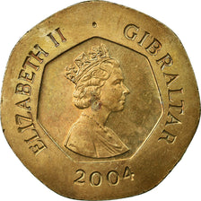 Coin, Gibraltar, Elizabeth II, 20 Pence, 2004, VF(30-35), Copper-nickel, KM:1048