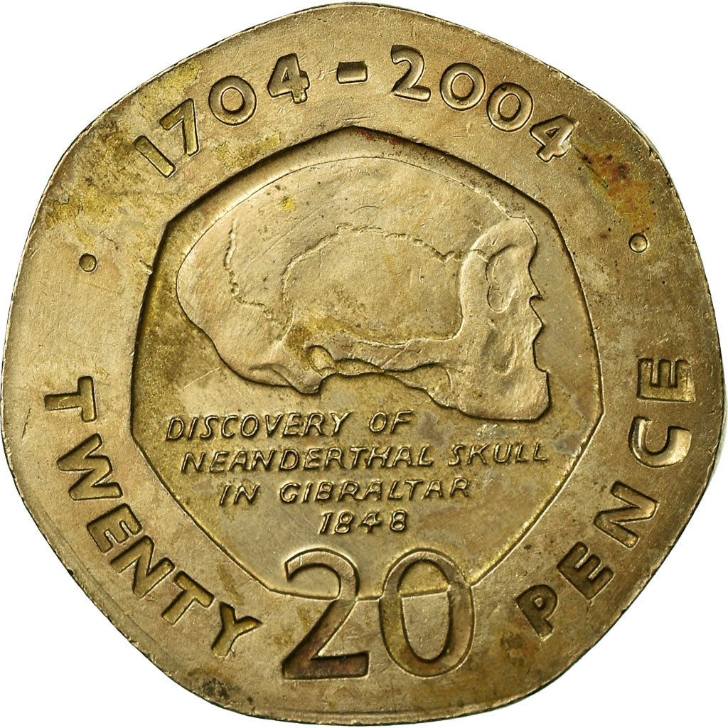 Coin, Gibraltar, Elizabeth II, 20 Pence, 2004, VF(30-35), Copper-nickel, KM:1048