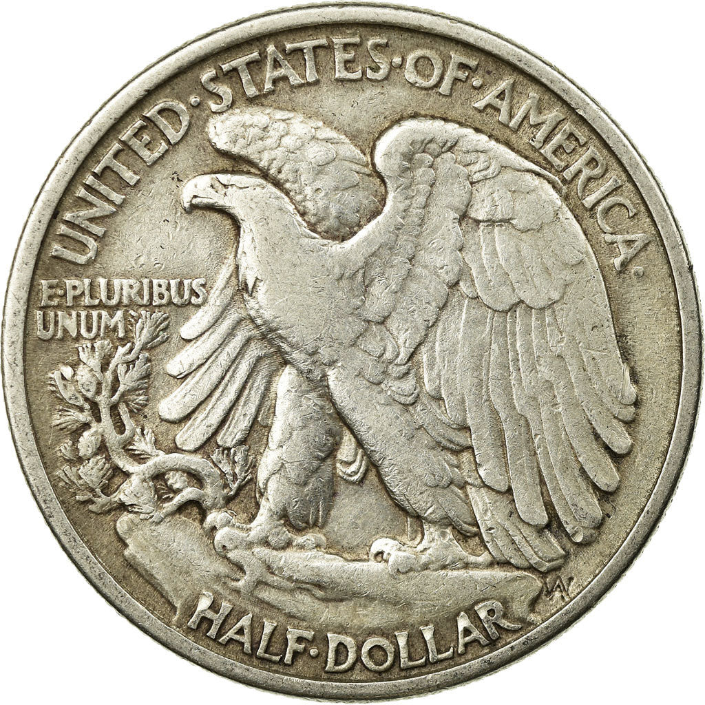 Coin, United States, Walking Liberty Half Dollar, Half Dollar, 1938, U.S. Mint