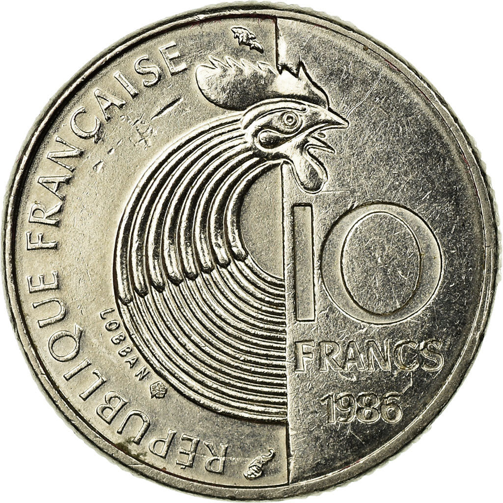 Moneta, Francia, Schumann, 10 Francs, 1986, Paris, BB+, Nichel, KM:958