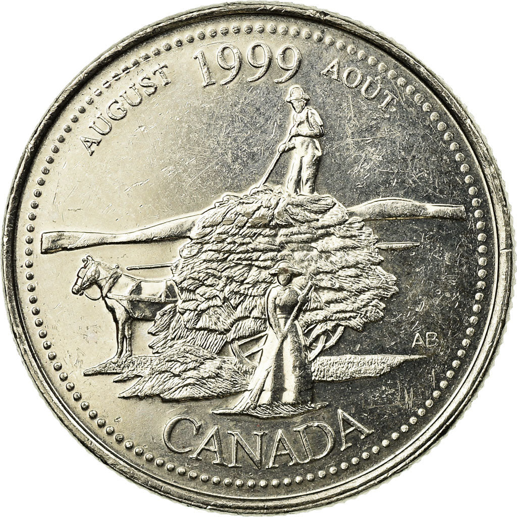 Coin, Canada, Elizabeth II, 25 Cents, 1999, Royal Canadian Mint, Ottawa