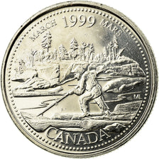 Coin, Canada, Elizabeth II, 25 Cents, 1999, Royal Canadian Mint, Ottawa