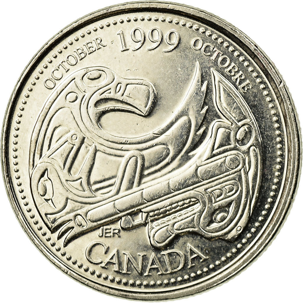 Coin, Canada, Elizabeth II, 25 Cents, 1999, Royal Canadian Mint, Ottawa