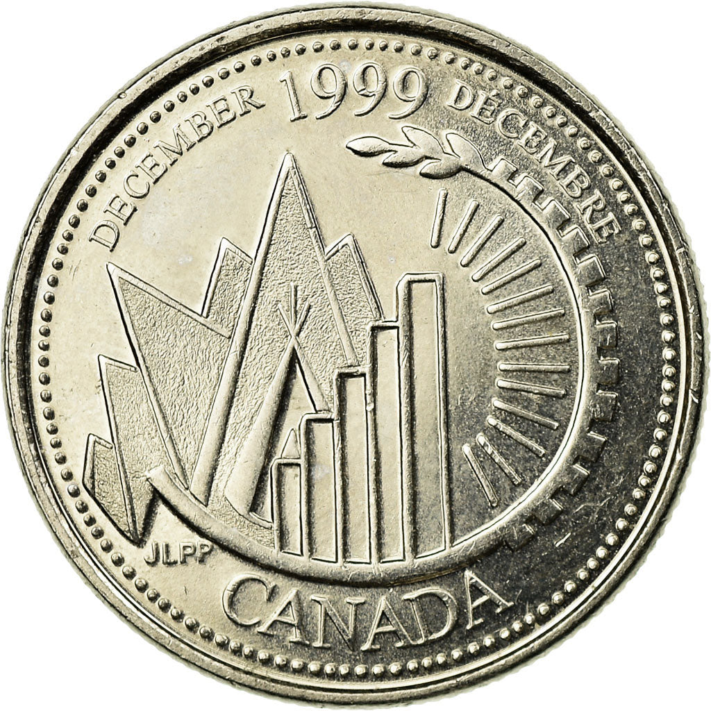 Coin, Canada, Elizabeth II, 25 Cents, 1999, Royal Canadian Mint, Ottawa