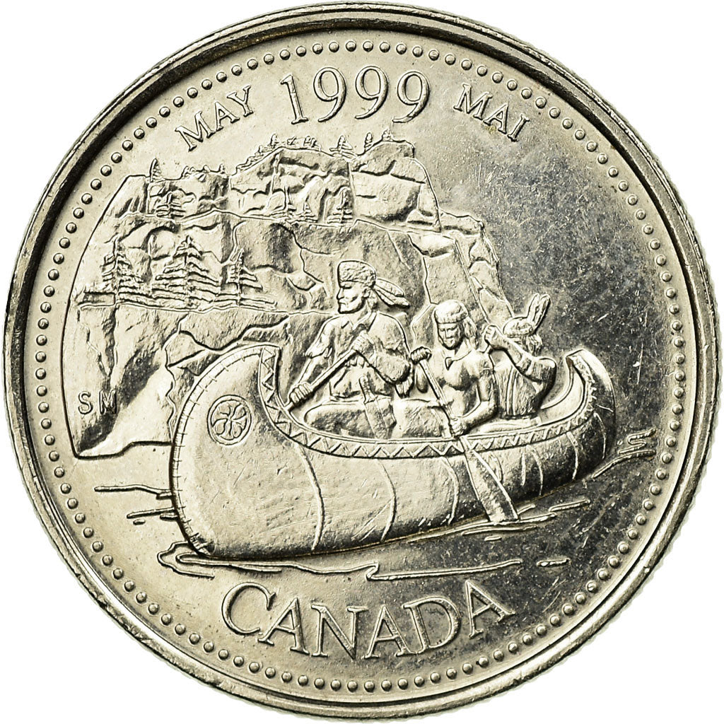 Coin, Canada, Elizabeth II, 25 Cents, 1999, Royal Canadian Mint, Ottawa