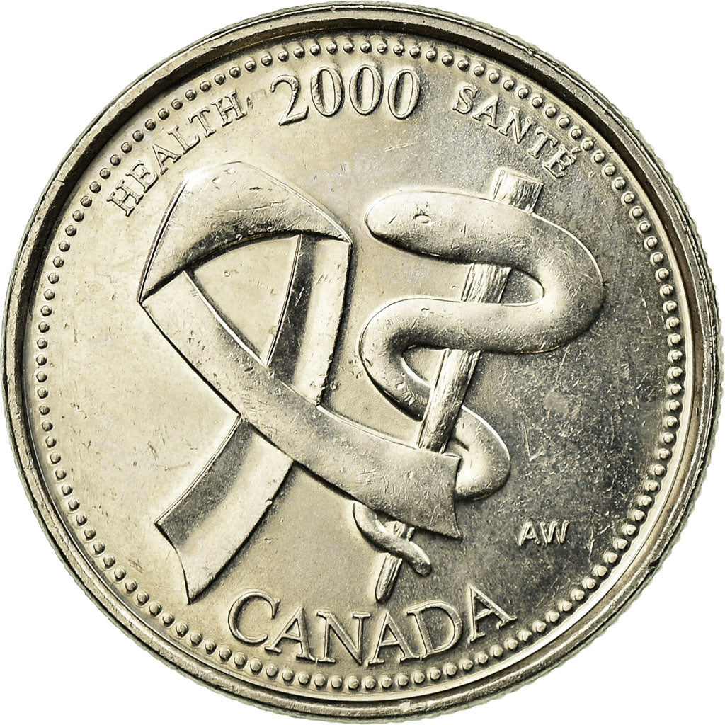 Coin, Canada, Elizabeth II, 25 Cents, 2000, Royal Canadian Mint, Ottawa