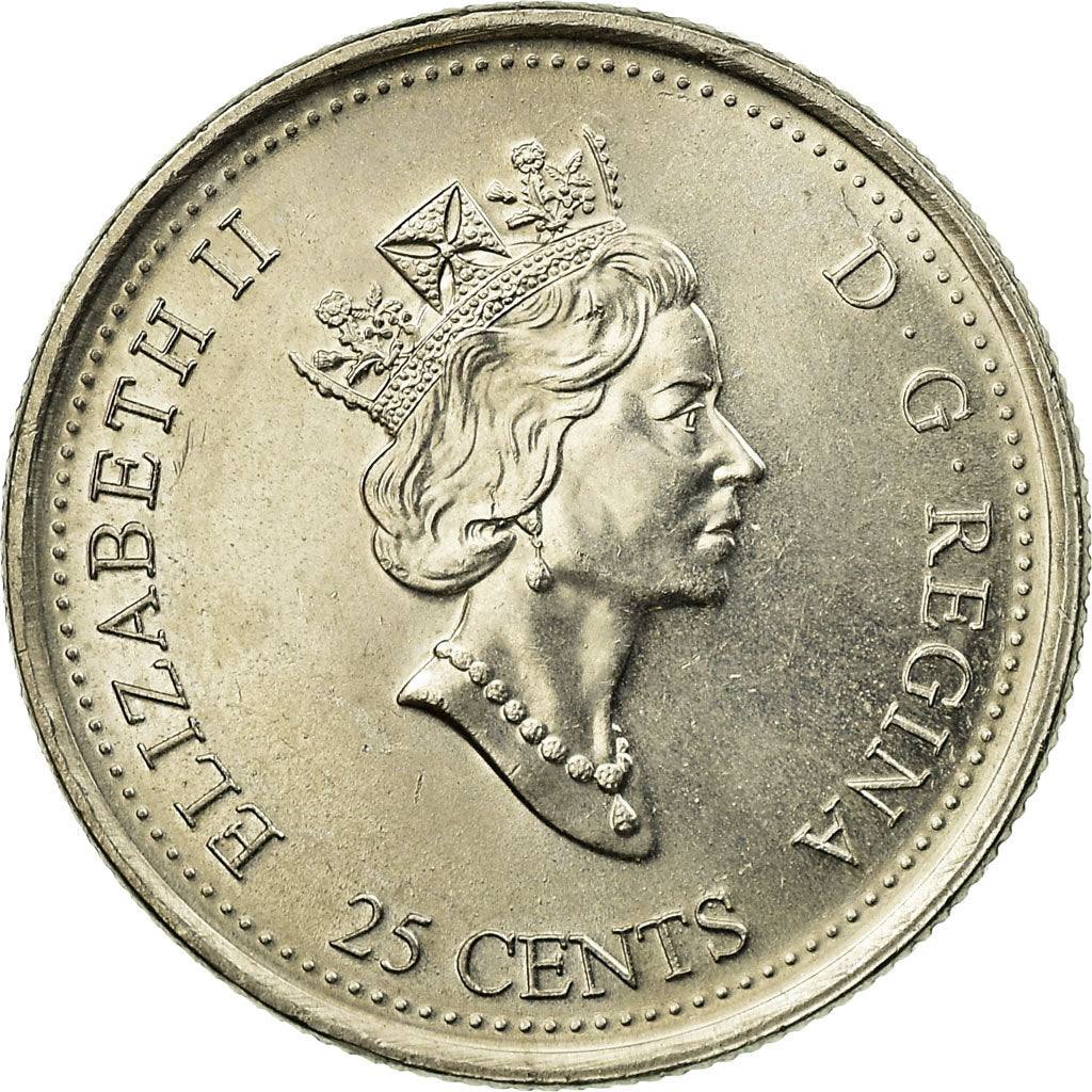 Coin, Canada, Elizabeth II, 25 Cents, 2000, Royal Canadian Mint, Ottawa