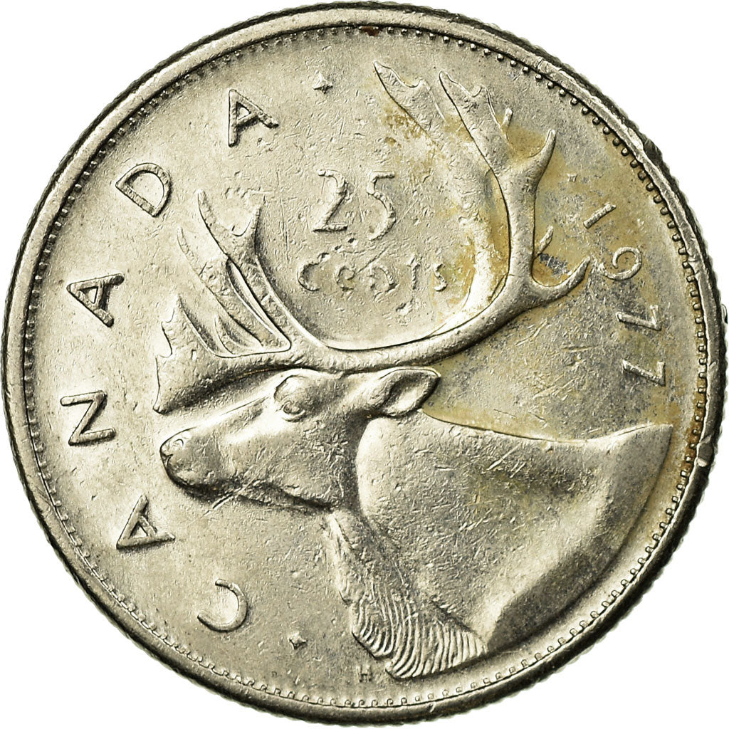 Coin, Canada, Elizabeth II, 25 Cents, 1977, Royal Canadian Mint, Ottawa