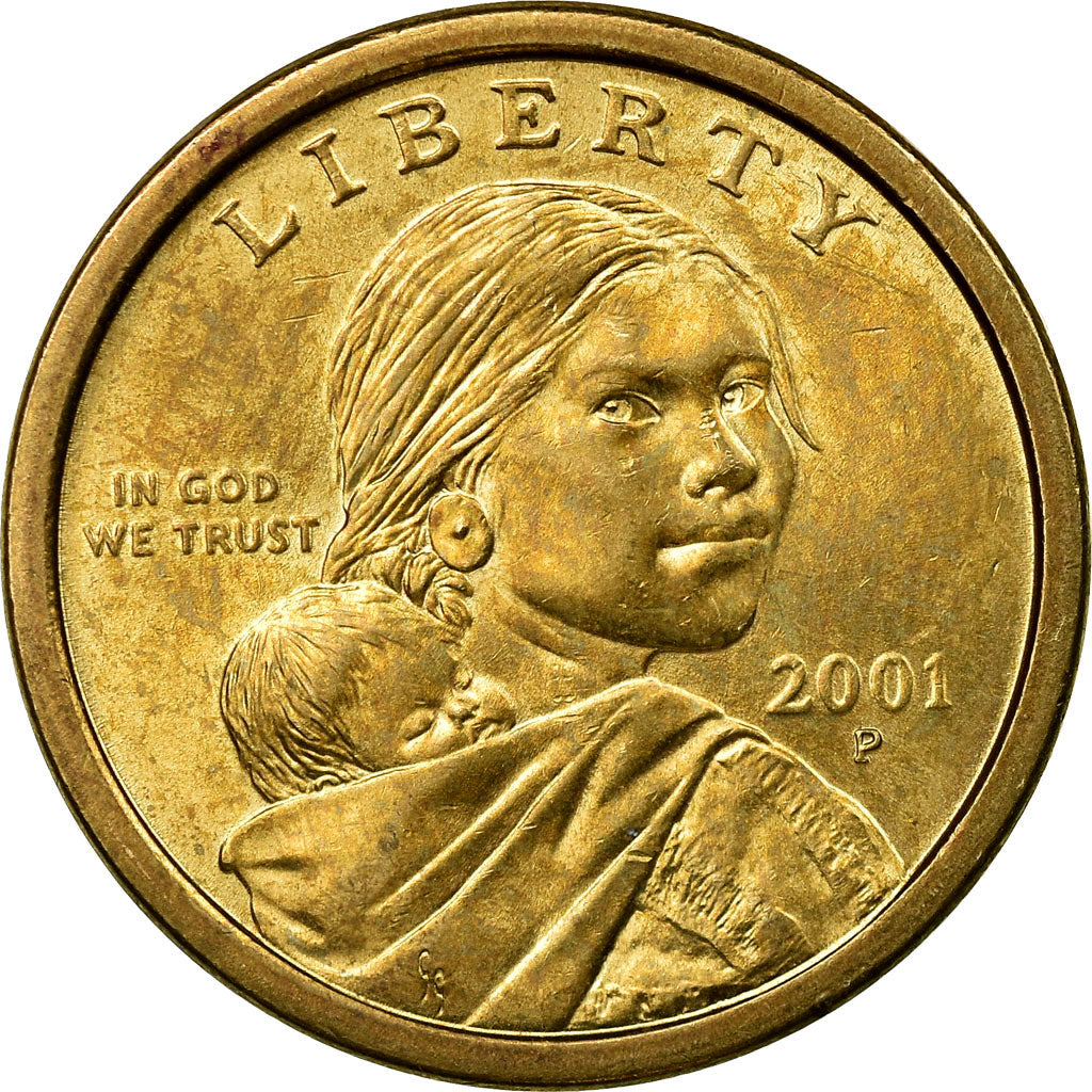 Coin, United States, Sacagawea Dollar, Dollar, 2001, U.S. Mint, Philadelphia