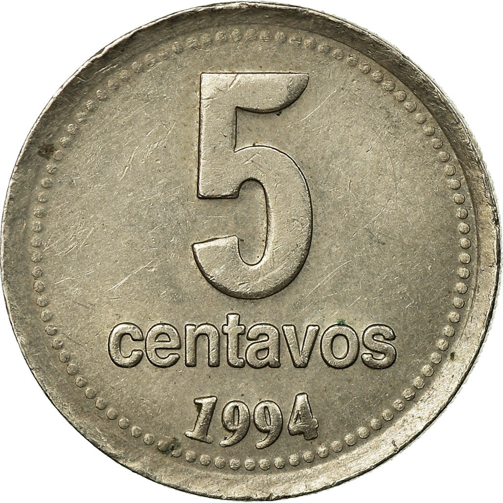 Münze, Argentinien, 5 Centavos, 1994, SS, Copper-nickel, KM:109a.2