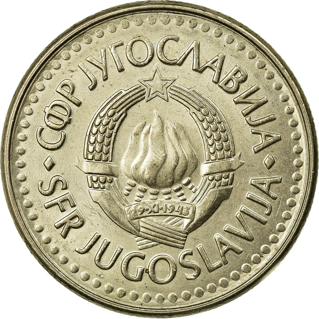 Moeda, Jugoslávia, 5 Dinara, 1991, EF(40-45), Cobre-Níquel-Zinco, KM:144