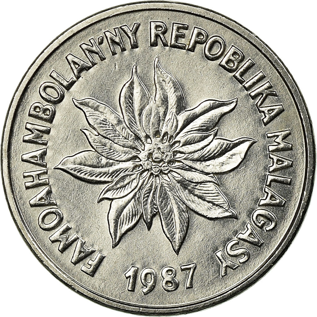 Coin, Madagascar, Franc, 1987, Paris, EF(40-45), Stainless Steel, KM:8