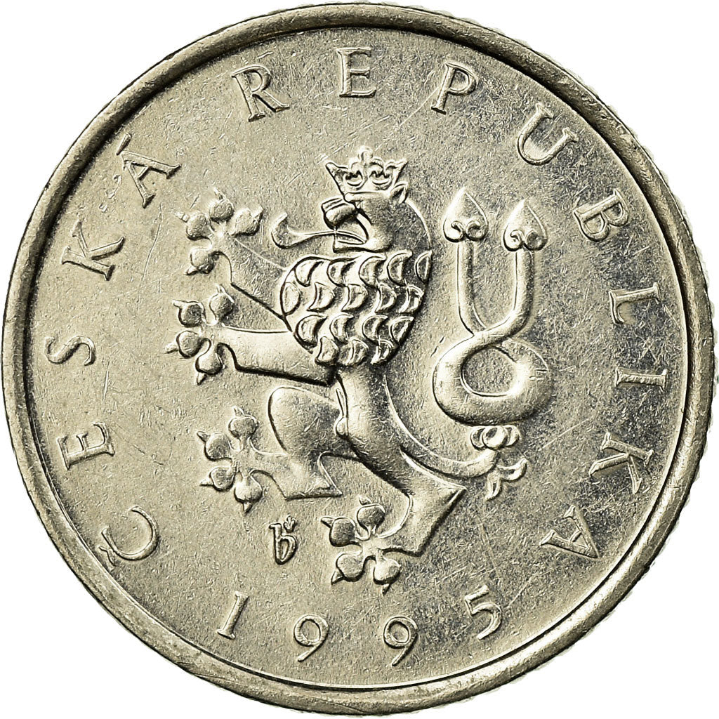 Coin, Czech Republic, Koruna, 1995, EF(40-45), Nickel plated steel, KM:7