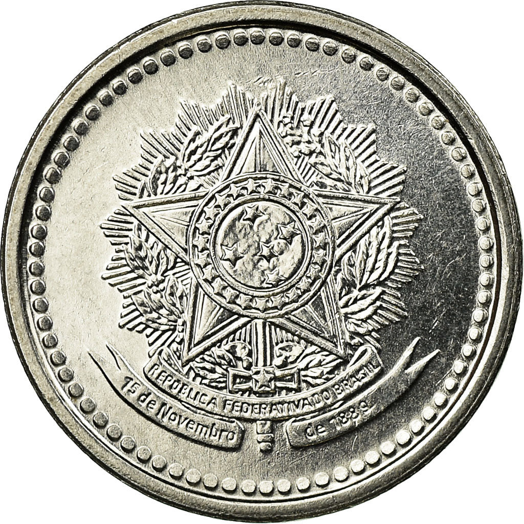 Moneda, Brasil, 10 Centavos, 1986, MBC, Acero inoxidable, KM:602