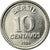 Moneda, Brasil, 10 Centavos, 1986, MBC, Acero inoxidable, KM:602