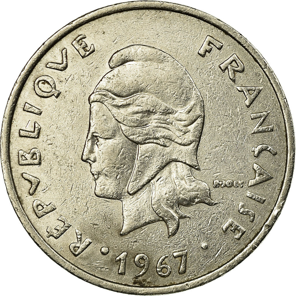 Coin, New Caledonia, 20 Francs, 1967, Paris, VF(30-35), Nickel, KM:6