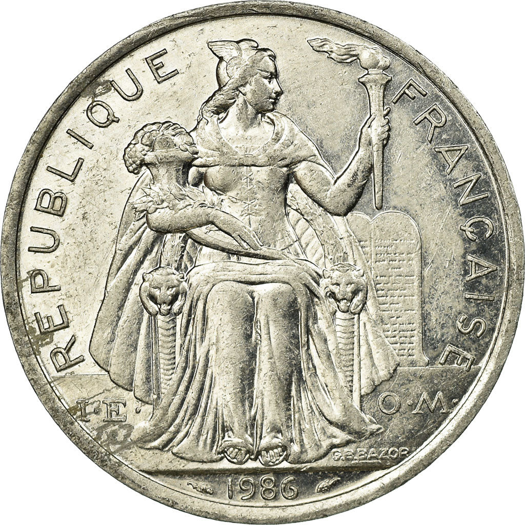 Münze, Neukaledonien, 5 Francs, 1986, Paris, SS, Aluminium, KM:16