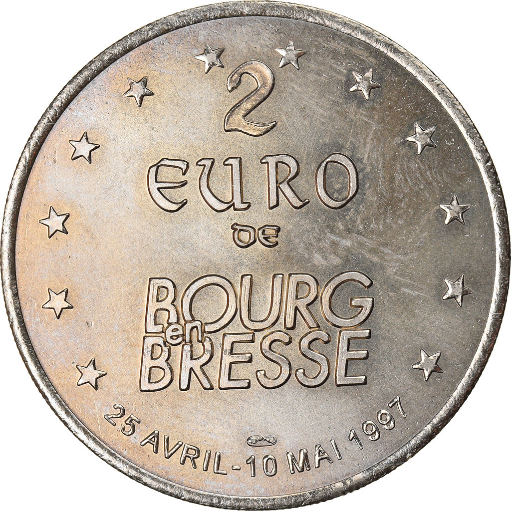 France, Token, 2 Euro de Bourg-en-Bresse, Eglise de Brou, 1997, MS(60-62)