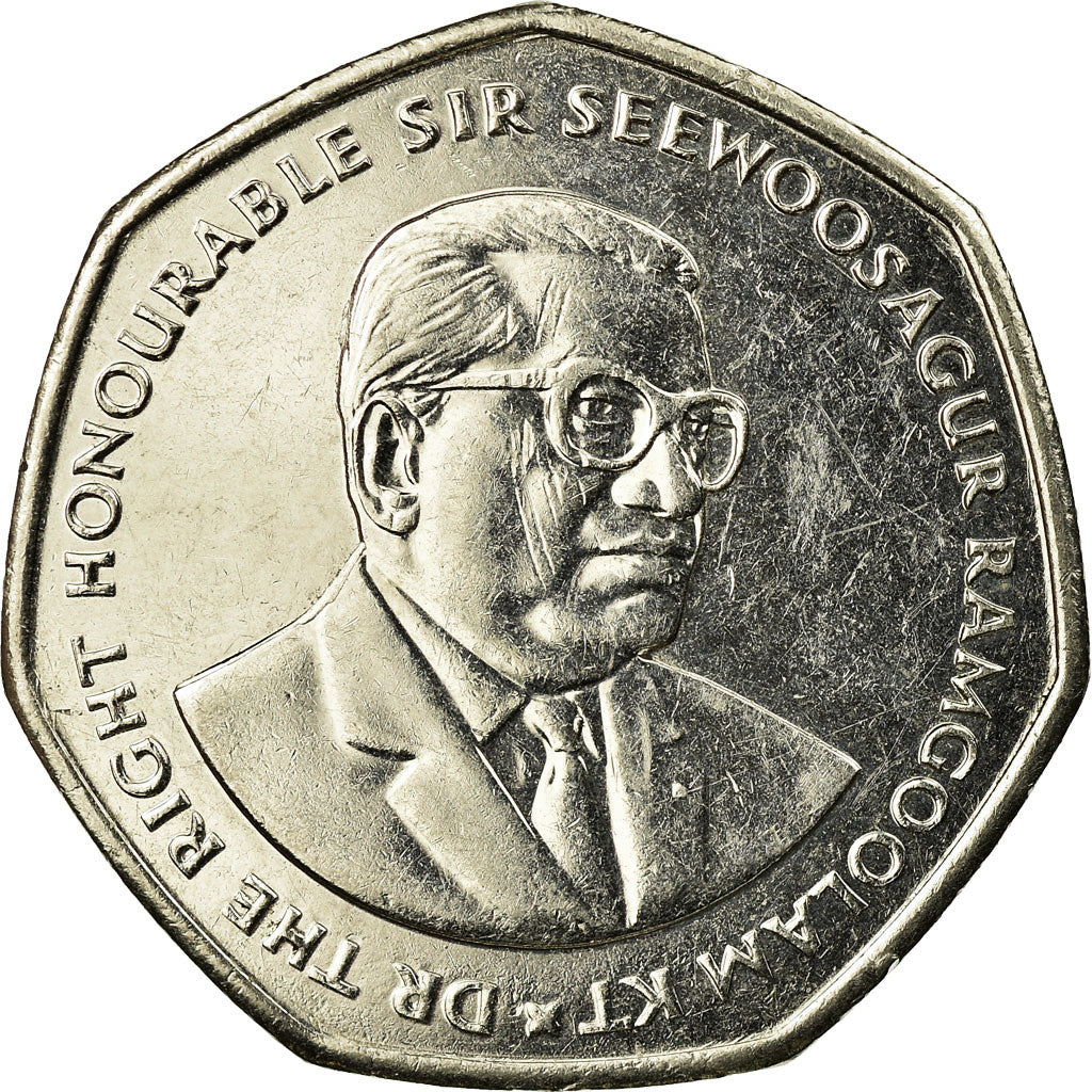 Moeda, Maurícia, 10 Rupees, 2016, EF(40-45), Cobre-níquel
