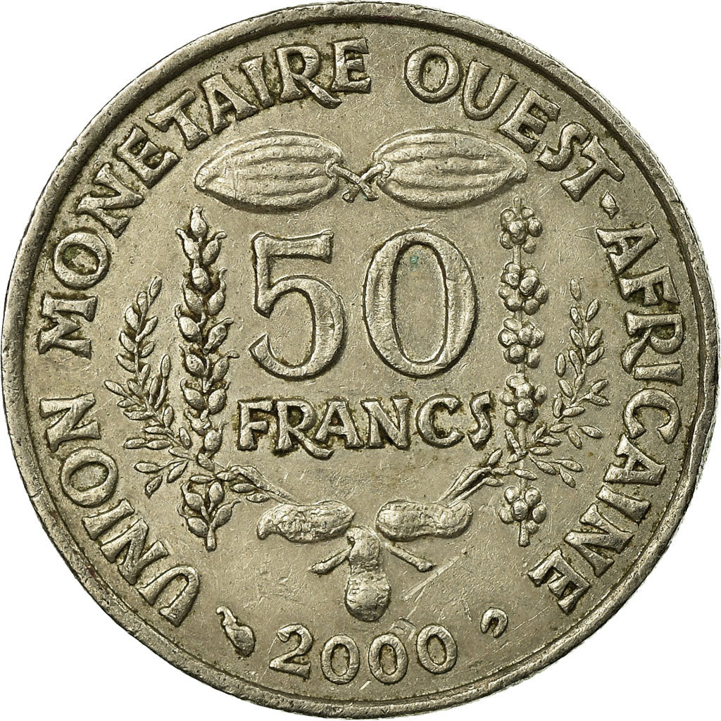Monnaie, West African States, 50 Francs, 2000, Paris, TTB, Copper-nickel, KM:6