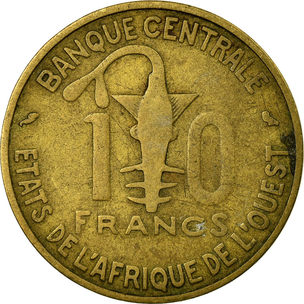 Münze, West African States, 10 Francs, 1959, Paris, S+, Aluminum-Bronze, KM:1