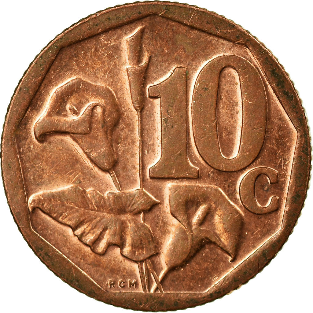 Moneta, Sudafrica, 10 Cents, 2015, BB, Acciaio placcato in bronzo