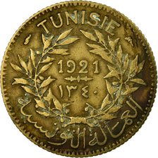 Coin, Tunisia, Anonymous, Franc, 1921, Paris, VF(20-25), Aluminum-Bronze, KM:247