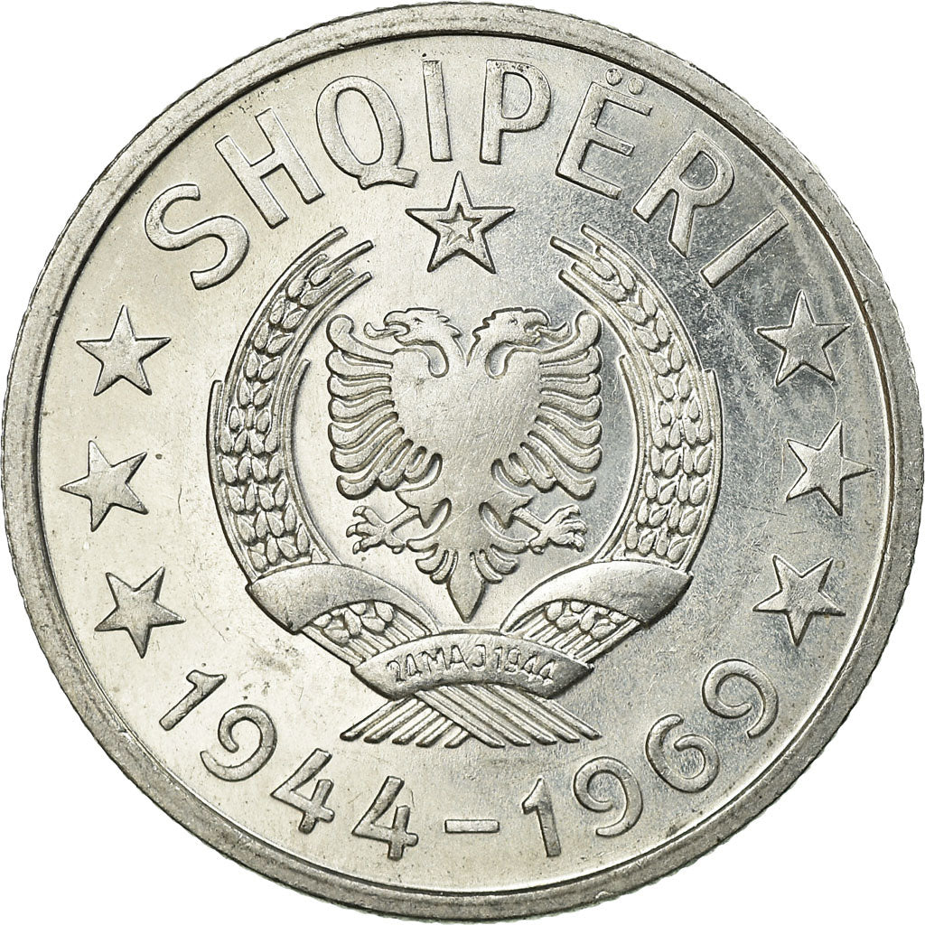 Coin, Albania, 50 Qindarka, 1969, Rome, EF(40-45), Aluminum, KM:47