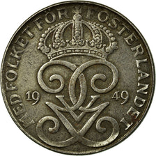 Coin, Sweden, Gustaf V, 2 Öre, 1949, VF(30-35), Iron, KM:811
