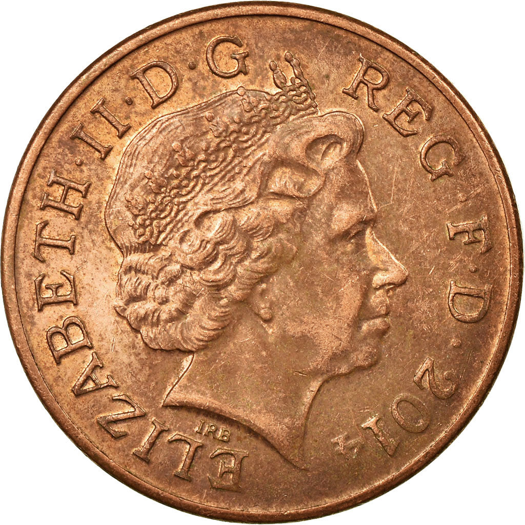 Moneda, Gran Bretaña, 2 Pence, 2014, BC+, Cobre chapado en acero