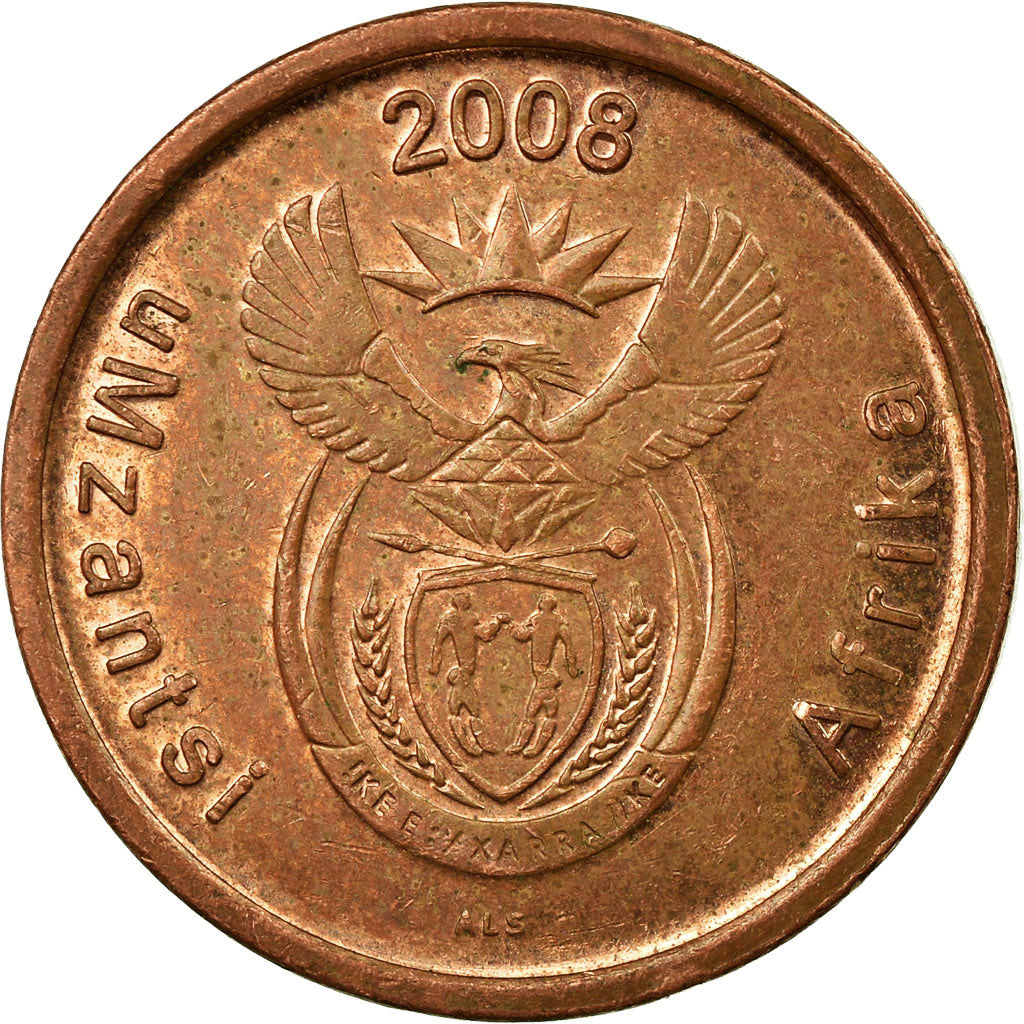 Monnaie, Afrique du Sud, 5 Cents, 2008, Pretoria, TB+, Copper Plated Steel