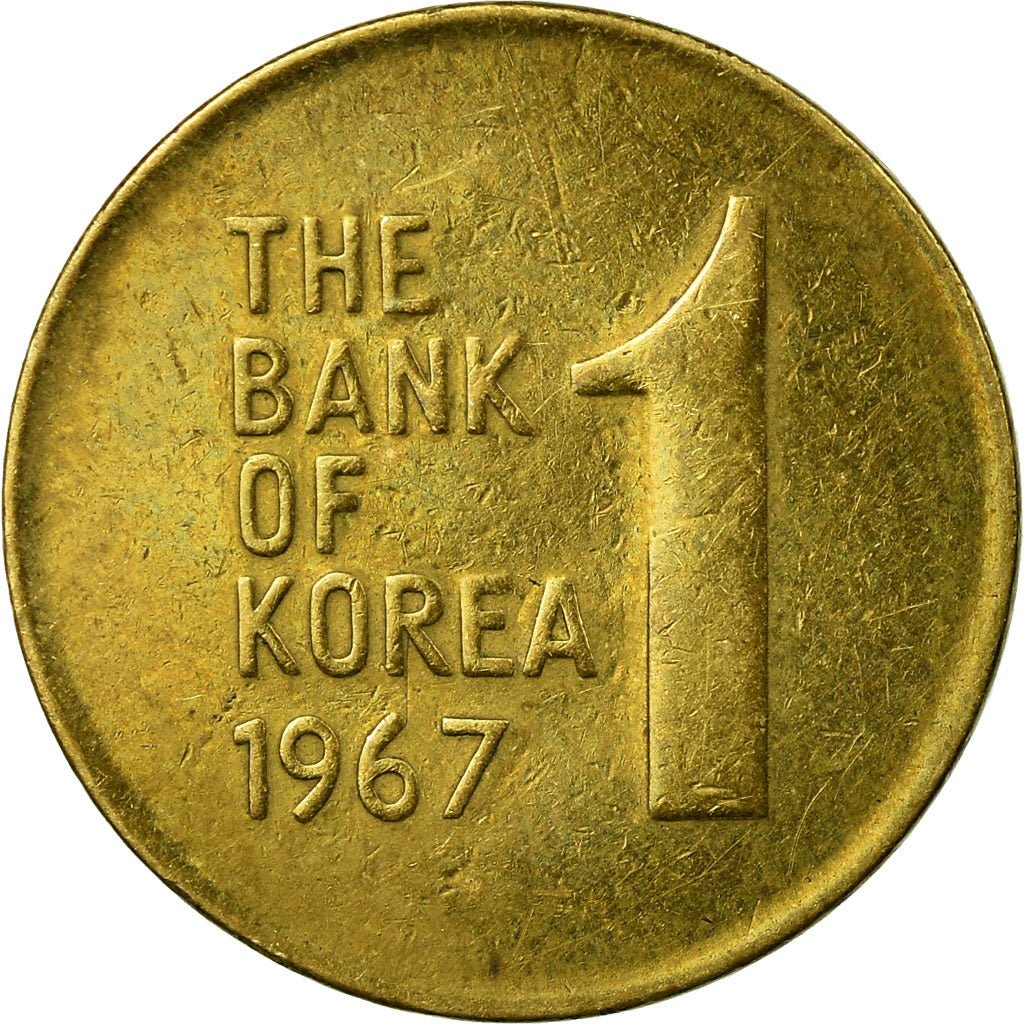 Münze, KOREA-SOUTH, Won, 1967, SS, Messing, KM:4