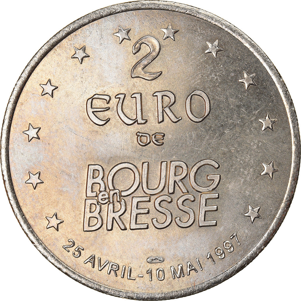 France, Token, 2 Euro de Bourg-en-Bresse, Eglise de Brou, 1997, MS(63)