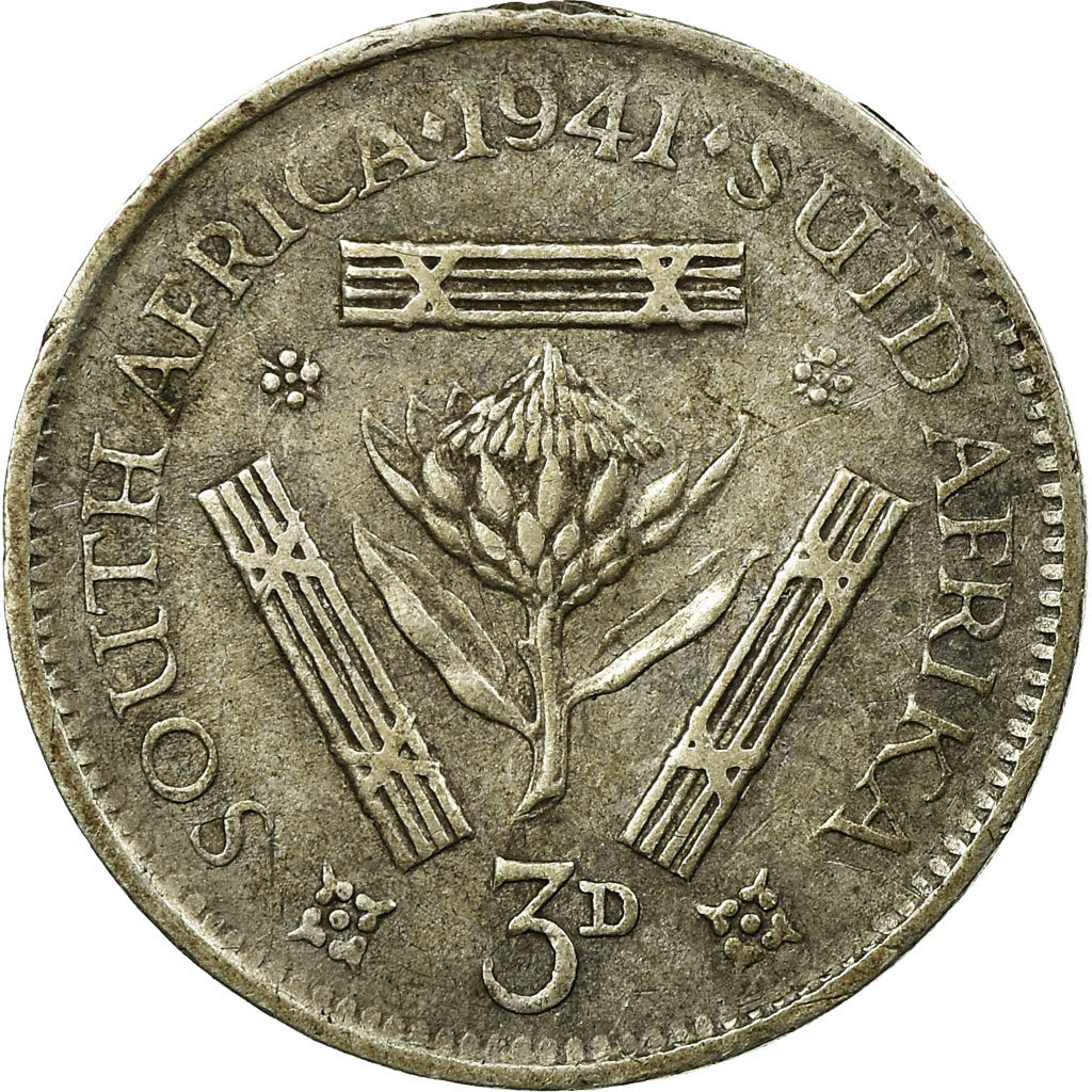Coin, South Africa, George VI, 3 Pence, 1941, VF(20-25), Silver, KM:26
