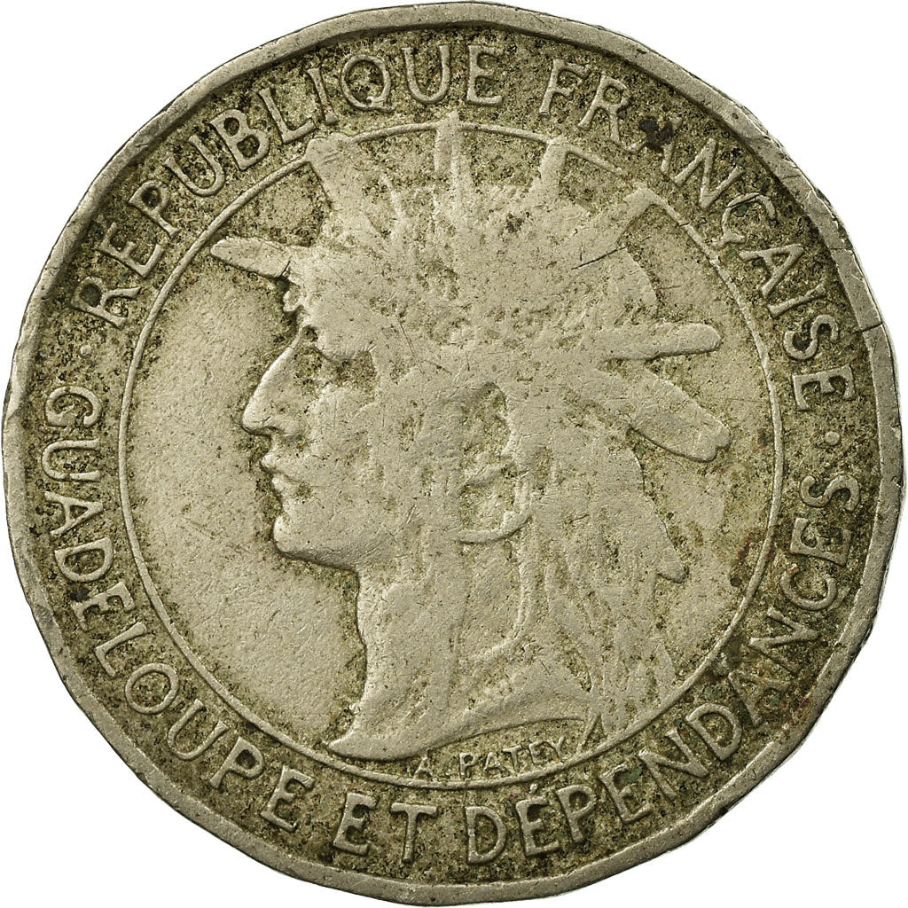 Coin, Guadeloupe, Franc, 1921, Paris, VF(20-25), Copper-nickel, KM:46