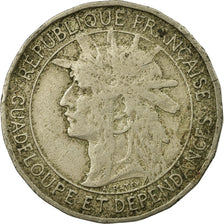 Coin, Guadeloupe, Franc, 1921, Paris, VF(20-25), Copper-nickel, KM:46