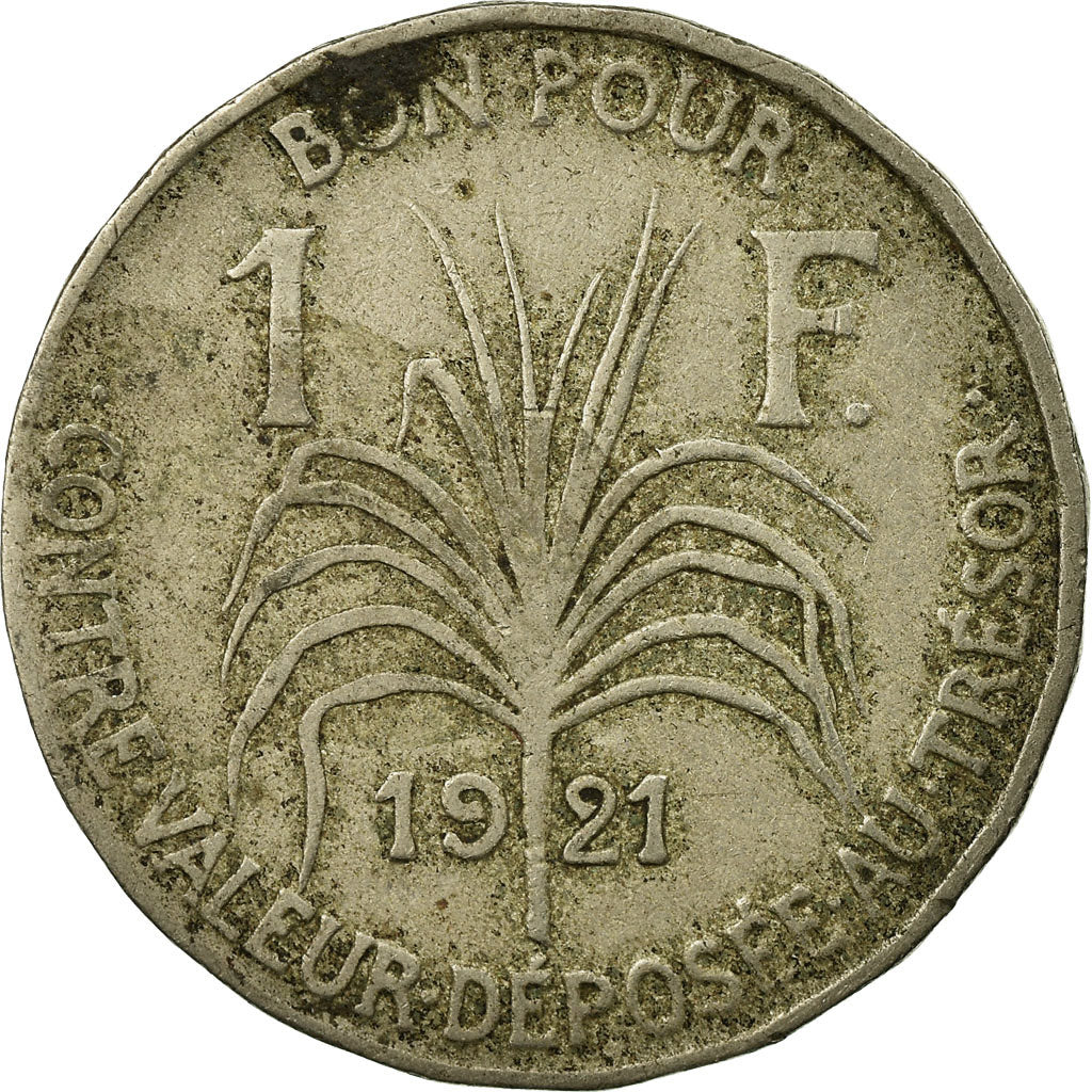 Coin, Guadeloupe, Franc, 1921, Paris, VF(20-25), Copper-nickel, KM:46