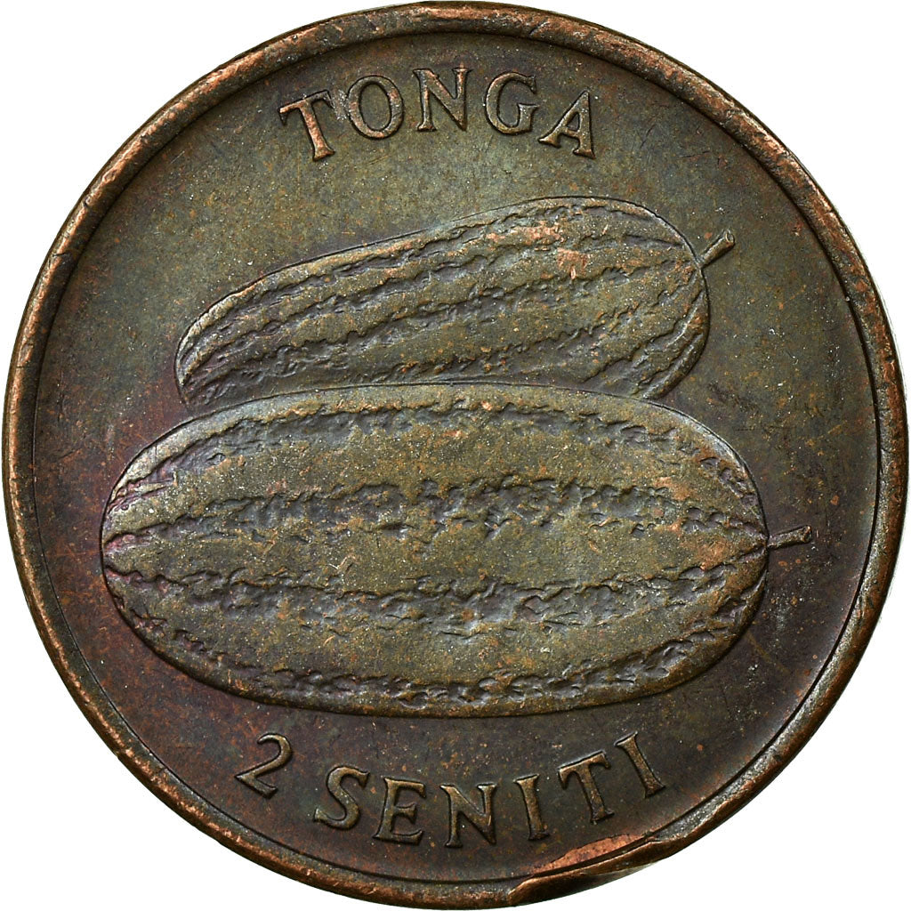 Monnaie, Tonga, King Taufa'ahau Tupou IV, 2 Seniti, 1975, TB+, Bronze, KM:43