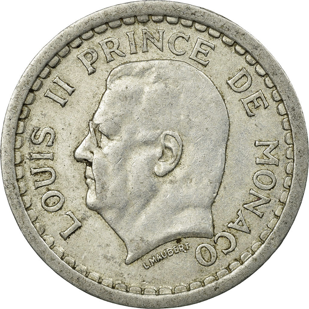 Coin, Monaco, Louis II, Franc, Undated (1943), Paris, VF(30-35), Aluminum