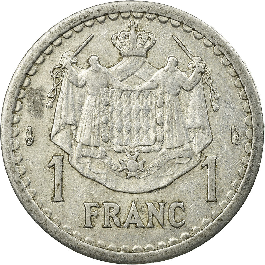 Coin, Monaco, Louis II, Franc, Undated (1943), Paris, VF(30-35), Aluminum