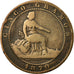 Moneta, Spagna, Provisional Government, 5 Centimos, 1870, MB+, Rame, KM:662
