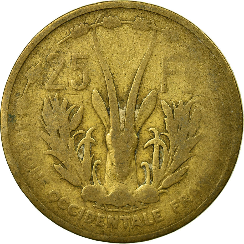Moneta, Francuska Afryka Zachodnia, 25 Francs, 1956, Paris, VF(20-25)