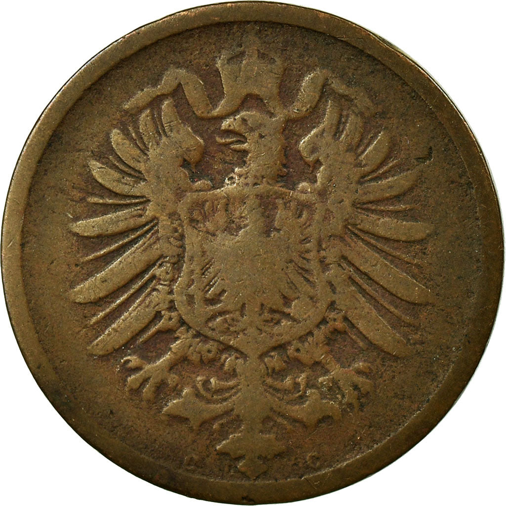 Münze, GERMANY - EMPIRE, Wilhelm I, 2 Pfennig, 1874, Frankfurt, S+, Kupfer