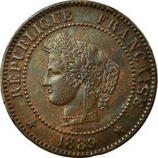 Münze, Frankreich, Cérès, 2 Centimes, 1889, Paris, S+, Bronze, KM:827.1