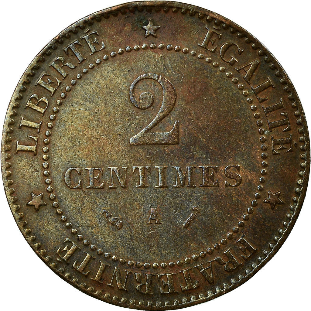 Münze, Frankreich, Cérès, 2 Centimes, 1889, Paris, S+, Bronze, KM:827.1